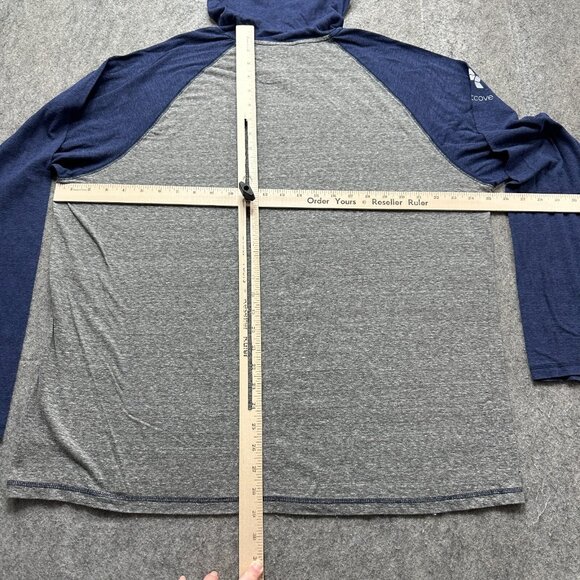 ALO Performance Hoodie Men 2XL Gray Blue Tri-Blend Lightweight Pullover - Picture 9 of 14